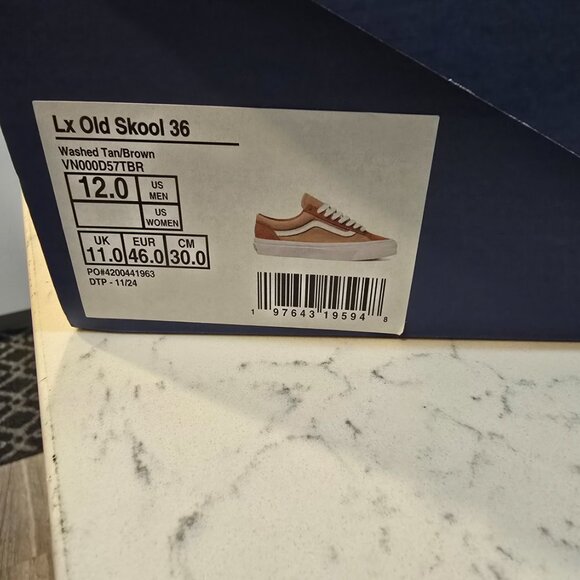 VANS LX Premium Old Skool 36 WASHED BROWN 2025 Men's Skateboarding Shoes 12 NEW - Picture 9 of 15